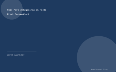 Acil Para Ihtiyacinda En Hizli Kredi Secenekleri