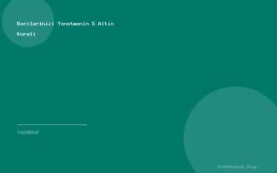 Borclarinizi Yonetmenin 5 Altin Kurali