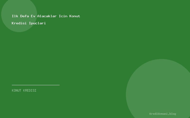 Ilk Defa Ev Alacaklar Icin Konut Kredisi Ipuclari